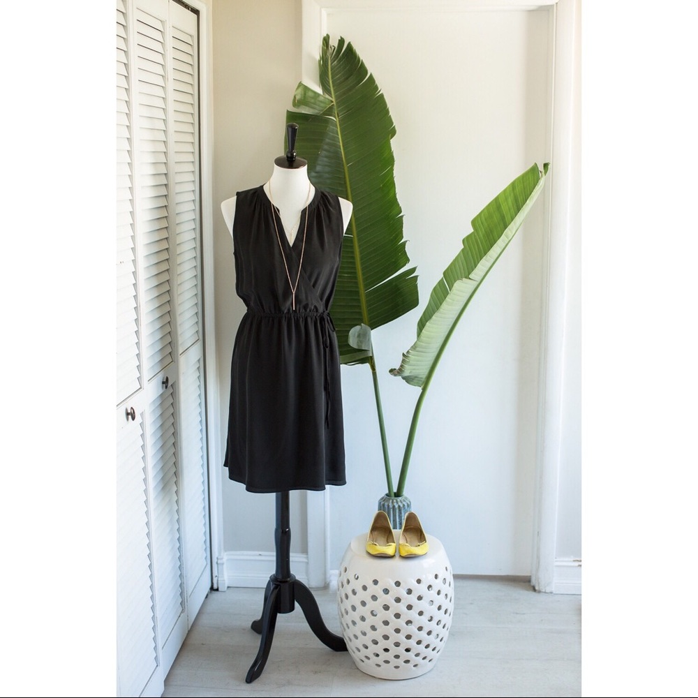 Versatile black silk dress